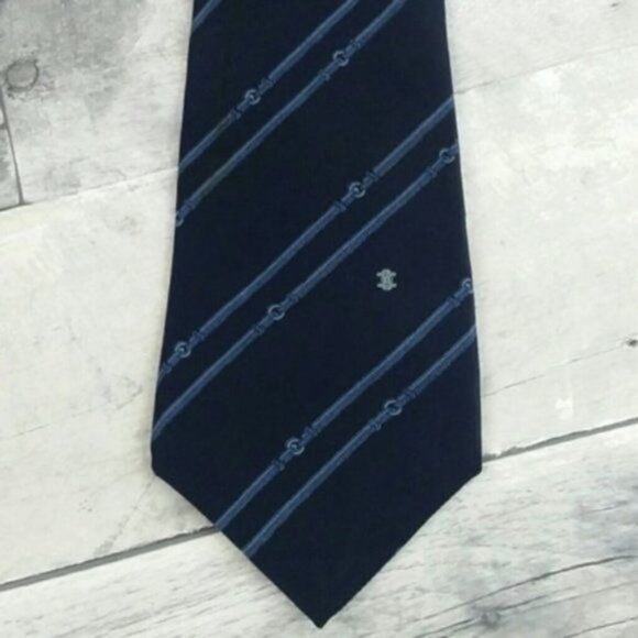 Celine Paris Navy and Light Blue Neck Tie - Picture 10 of 11